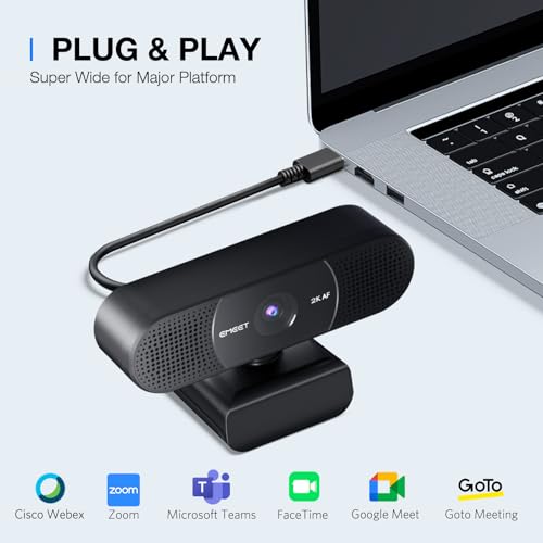 EMEET C960 2K Webcam with Microphone, PDAF, 2 Omnidirectional Mics - style: 2K