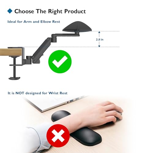 BONTEC Adjustable Arm Rest for Desk, 360° Rotating & Extendable, Aluminum