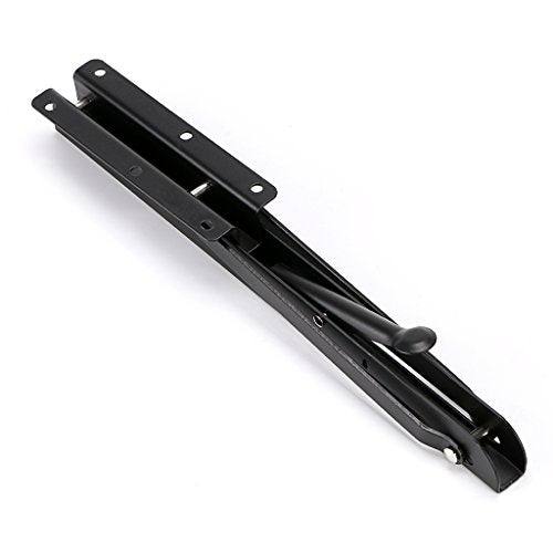 Sumnacon Sturdy Folding Shelf Brackets - Heavy Duty Metal Triangle Table Bench Folding Shelf Brackets, 2 Pcs Folding Shelf Hinge Wall Mounted (12 Inch, Black) - color: Black, size: 12 Inch
