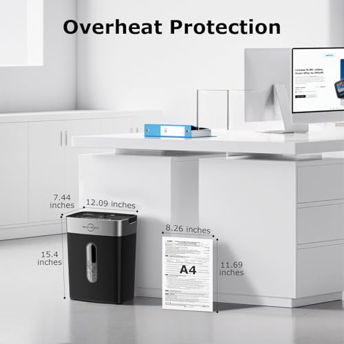 Bonsen 10-Sheet Cross Cut Paper Shredder for Home Office Heavy Duty - color: Black, size: 10-Sheet Cross Cut