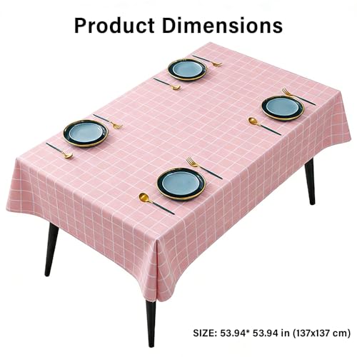 Table mat, Waterproof and Moisture-Proof, Simple and monotonous, Decorative for Dining Tables and Office desks,Pink