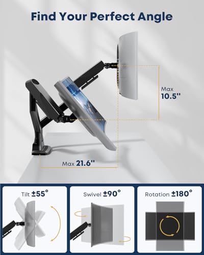 Dual Monitor Arm fits 17-35 inch Heavy Duty Flat/Curved Monitors - size: Dual Arms