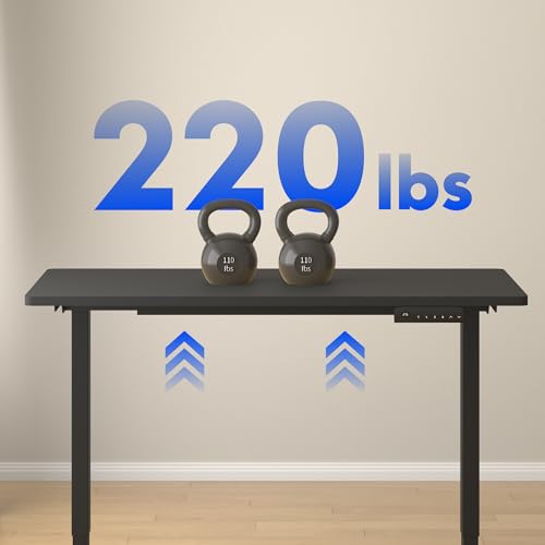 FLEXISPOT E3 Dual Motor Electric Standing Desk 48x30 Inch Whole-Piece Board Height Adjustable Desk Electric Sit Stand Desk (Black Frame + Black Desktop, 2 Packages) - color: Black Frame + Black Top, size: 48"x30" Whole-piece