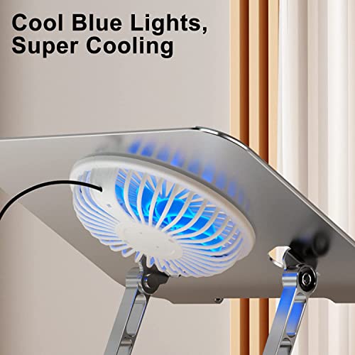 Laptop Stand Fan with 360 Rotating Swivel Base, 10inch Riser Height Adjustable for Typing/Viewing/Presentation,Metal Ergonomic Strong Holder,for Heavy Notebook 12 14 15 17Inch MacBook