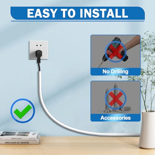 UOMTFAI Wall Cord Hider 390 Inch Wire Cover for Cords W0.59 H0.39in White | Self Adhesive, Flexible, PVC Material, for Wall Mount TV, Cable Concealer, Wire Cover Raceway for Home & Office - color: White, size: 390inch