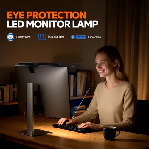 LYMAX Monitor Light Bar & RGB Monitor Light Bar, Eye-Care USB Computer Lamp Dimmable Screen Light Bar, Fit for All Monitor with Wireless Controller, Backlight, No Screen Glare for Home Office
