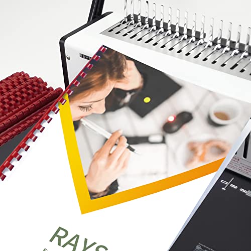 Rayson CR1912M-100 Plastic Binding Combs 1/2in. 19-Ring, 90-Sheet Capacity, Colorful Comb Binding Spines, Max. Binding Letter Size Paper, Box of 100 - size: 1/2", style: Letter - Available in 7 Vibrant Colors