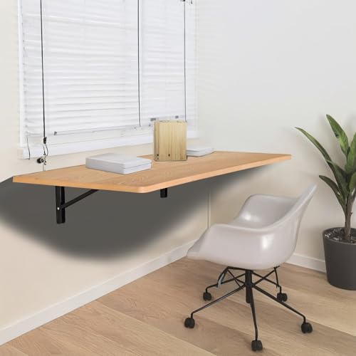Wall Mounted Laundry Folding Table, Fold Down Table Wall Mount Desk, Collapsible Foldable Floating Workbench for Workshop, Garage, Home, Office, Bar, Kitchen & Dining Room