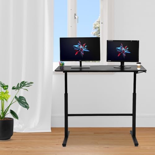 Standing Desk Converter Height Adjustable Desk Computer Workstation Large Desktop Stand Up Desk Ergotron Laptop Sit-Stand Desk Fit Dual Monitor for Home Office Black,47inches