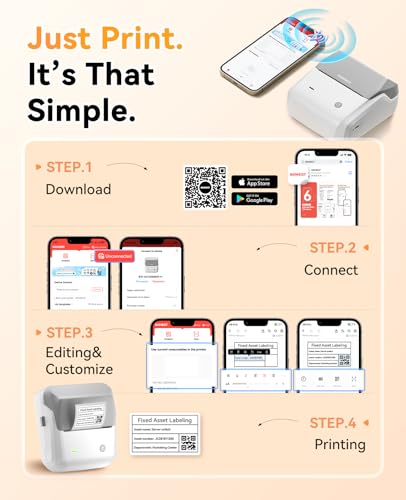 NIIMBOT B31 3 Inch Label Maker, Bluetooth Thermal Label Printer High Speed - color: Grey
