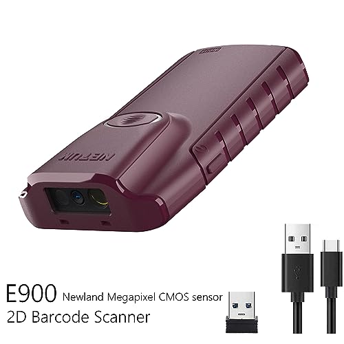 NETUM Bluetooth 2D Barcode Scanner, 3-in-1 Portable QR Bar Code Reader | Automatic Wireless Gun Scan Back Clip Work with Tablet iOS Android Windows MacOS for Warehouse Inventory POS (2D - E900) - size: 2D - E900
