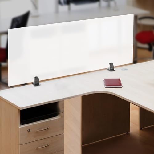 Desk Divider 47" x 18" Desk Privacy Panel, Acrylic Clear Office Partitions Frosted Panel, 3-Fold Privacy Screens, Waterproof Easy Clean Privacy Shields for Office Classroom Student - size: 47" x 18" x 2"