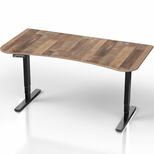 VIVO Reclaimed Wood 63 x 32 in Standing Desk, DESK-KIT-2EBP - color: Reclaimed Wood Top / Black Frame, size: 63 x 32 inch