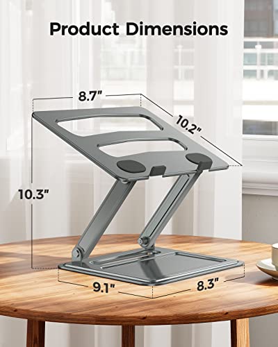 LORYERGO Adjustable Laptop Stand, Portable for 17.3inch Laptops, Holds Up to 17.6lbs, Ergonomic Posture & Heat Dissipation - Gray - color: Gray