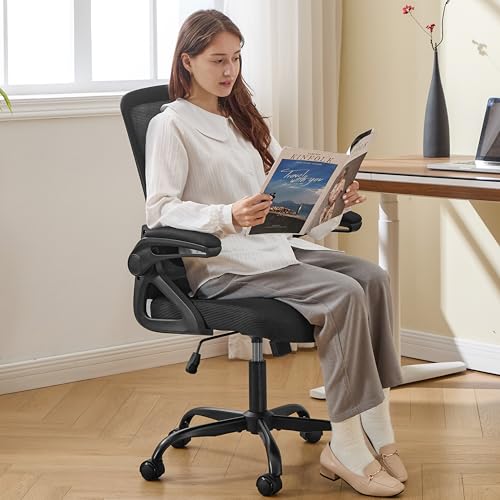 Ergonomic Office Chair Desk Chair with Adjustable Lumbar Support - color: Black