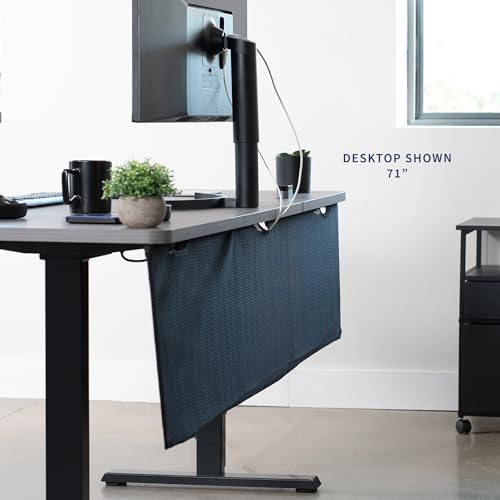 VIVO Black 71 inch Under Desk Privacy and Cable Management Organizer Sleeve, Wire Hider Kit Panel System, DESK-SKIRT-71 - size: 71" Panel