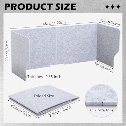Large Desk Divider Foldable U-Shaped Privacy Partition 48"L x 20"H | Felt Acoustic Desk Privacy Board, with Cable Hole, Portable Barrier Block Sight Distraction for Office Classroom Students - size: 48"L x 20"H, style: Classic