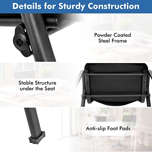 HAPPYGRILL Waiting Room Chairs, Stackable Conference Chairs with Metal Frame, Padded Cushion,Ergonomic Design, Guest Reception Chairs Set for Office, Reception Room, Conference Room, Events (10-Pack) - size: 10-Pack