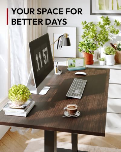 SANODESK Solid Bamboo Dual Motor Standing Desk, 220 lbs, 48×24 - color: Walnut Bamboo+black Frame, size: 4824
