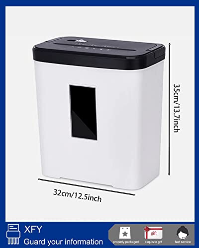 Commercial Security Shredder P4, 5 Sheet Home Shredder Shred Credit Card/Staples, Small Office Shredder Machine With 12L Wastebasket, Crosscut Paper Shredder With Overheating Protection (White 35*32