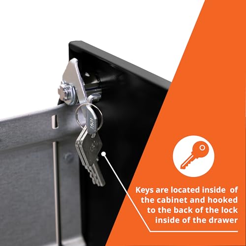 NuSparc 3 Drawer Locking Filing Cabinet | Pre-Assembled Steel Construction | Space-Saving Design is Perfect for Home and Small Office | Letter-Size | Assembled in North America