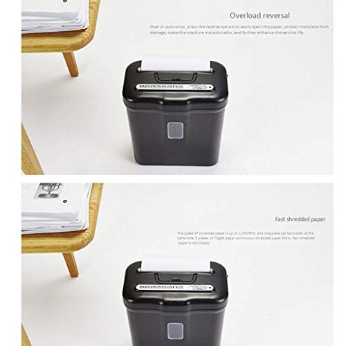 Micro-Cut Paper Shredder, Office Supplies Shredder 5 Sheets of 5 Liters of Waste Paper Capacity 320 * 190 * 375mm Mute for Home Office