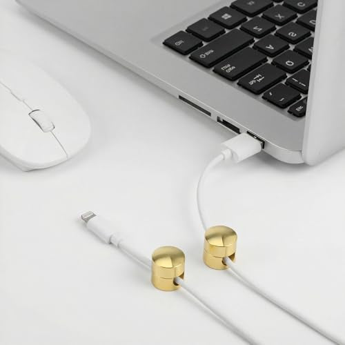 Cable Anchors Desk, 3 Sets Gold Adhesive Phone Charger Holders for Cords Adjustable Wire Organizers Gold Cord Management Clips Nightstand Office Swag Hook for Chandelier Ceiling Lights Cable