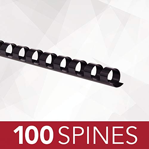 GBC Binding Spines / Spirals / Coils, 3/8" Diameter, 55 Sheet Capacity, CombBind, Black, 100 Pack (4000044) - size: 100 Pack, style: 3/8" Diameter/55 Sheet Capacity