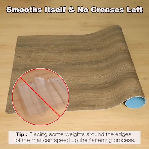 Wrinkle-Free 50"x 72" Office Chair Mat for Hardwood, Easy Glide Computer Chair Mat for Hardwood, PVC Chairs Floor Protector, Sturdy Desk Chairs Mats,Premium Floor Pad for Office, Floors Protector Mats - color: Oak Brown, size: 50" x 72" for Hard-Floor(1.6