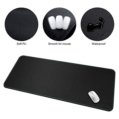 CENNBIE Leather Desk mat Protecter 47.2X19.6in Super Large(Black) - color: Black, size: 19.6" x 47.2"