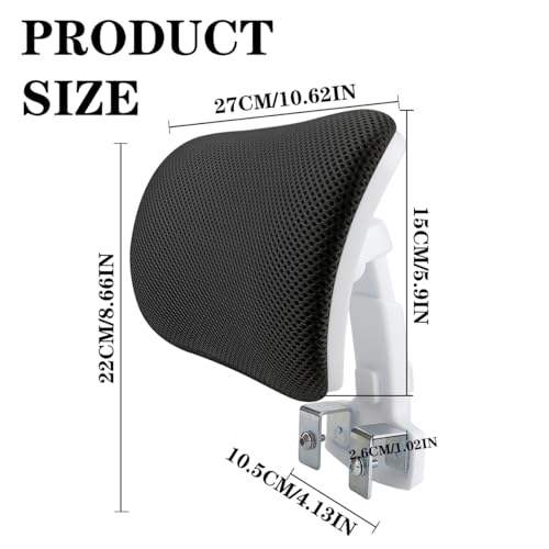Office Chair Headrest Attachment Head Support Cushion Chair Mesh Head Rest Black Mesh Frame Adjustable Height Angle for Ergonomic Office Chair - color: Color 2