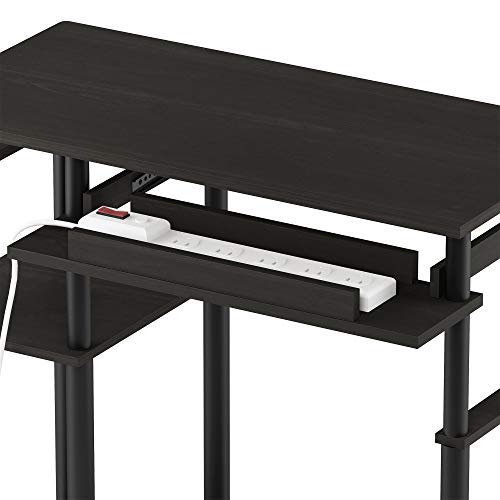 Furinno Abbott Computer Desk with Bookshelf, Espresso/Black - color: Espresso/Black, size: 19 Inch Wide