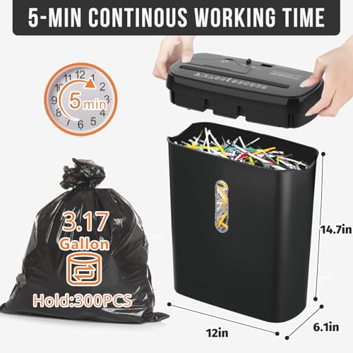 Strip Cut Paper Shredder 10-Sheet 3.17Gal CD Credit Card