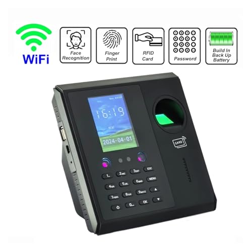 WiFi 2000mAh Battery Face Time Attendance Machine System Fingerprint Employee Electronic Clock Management