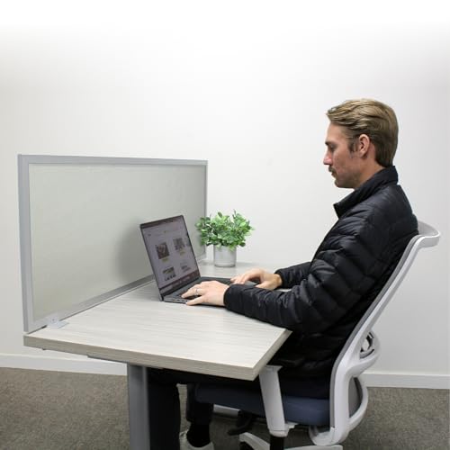 OBEX Acoustic Mounted Screen Privacy Panel Table Top Separator, Sound Blocking Desk Divider (Overcast, 18" X 24") - color: Overcast, size: 18"H X 24"W