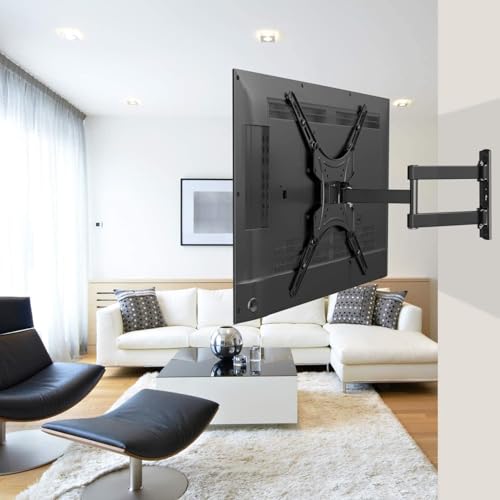 Full Motion TV Wall Mount Bracket Articulating Arms Swivels Tilts Extension for Most 24-55 Inch LED LCD Flat Curved Screen TVs, Max VESA 400x400mm up to 66lbs by Pipishell - size: Fits 24-55 Inch TVs up to 66lbs