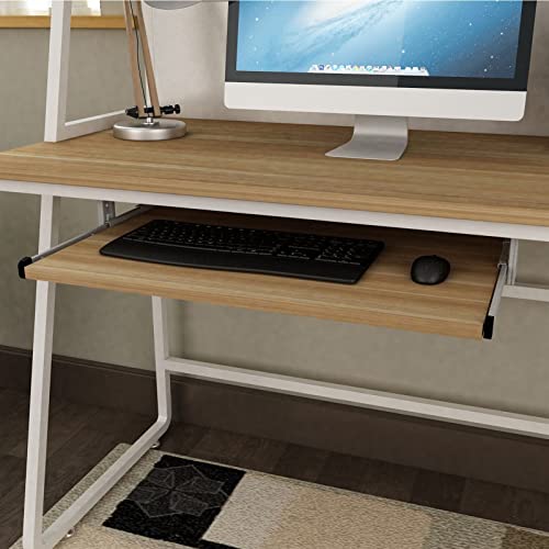 Sliding Keyboard Tray Under Desk Retrofit - Wooden Desk Extender for Posture Improvement, Mouse Storage, Arm Support - Ergonomic Space Saving Solution - color: Walnut, size: 54x27cm