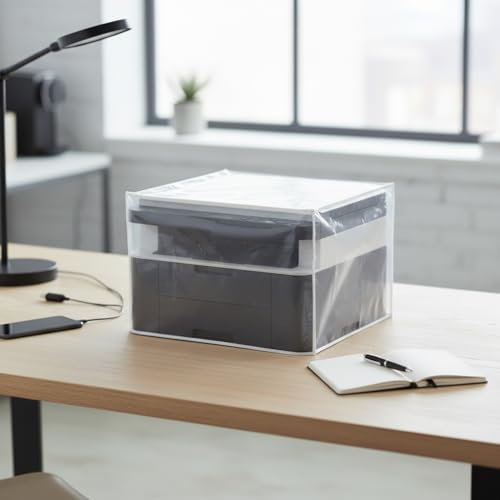 Printer Dust Cover Case Water Proof Protective Clear Transparent jacket,compatible with HP, EPSON,CANON, BROTHER, PIXMA Officejet - size: 15W x15D x11H