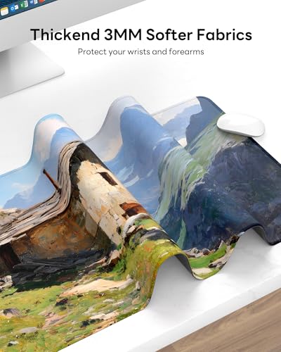 Mouse Pad 31.5x15.7in Large Desk Mat Non-Slip for Office - color: Oil-painted, size: 31.5" x 15.7"