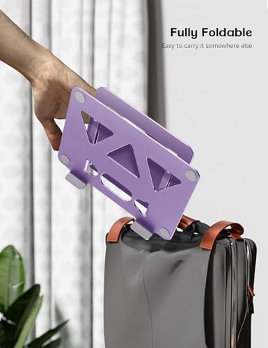 Aoviho Adjustable Laptop Stand for Desk,Portable Laptop Stand Holder and Riser,Foldable Aluminum Notebook Computer Stands for MacBook Air Pro HP Lenovo Dell Samsung Chromebook, 10-15.6 inch, Purple - color: Purple