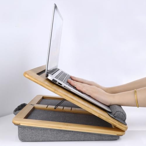 Adjustable Lap Desk for Laptop with Cushion Tablet Phone Holder - size: 16.5"x13.4" Height-adjustable