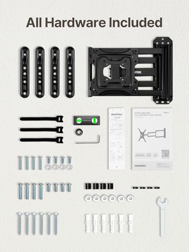 monTEK 37 Inch Long Arm TV Wall Mount for 23-65 Inch TVs | Long Extension TV Mount, Swivel&Tilt&Leveling, Full Motion Wall Mount TV Bracket, Max VESA 400 x 400mm, Up to 77 lbs - size: 23"-65" TV / 37" Long Arm