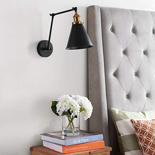 JONATHAN Y Rover 1-Light Wall Sconce 7", Black/Brass Gold - color: Black/Brass Gold, size: Set of 1