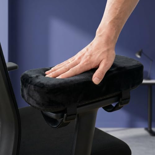 TORMEN Chair Armrest Pads Adjustable Armrest Covers for Office Desk Chair Ergonomic Elbow Cushion Pressure Relief Support 2 Pack Black