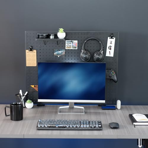 VIVO Black Clamp-on 30 x 24 inch Desk Pegboard, PP-DK30B-1 - color: Black, size: 30"