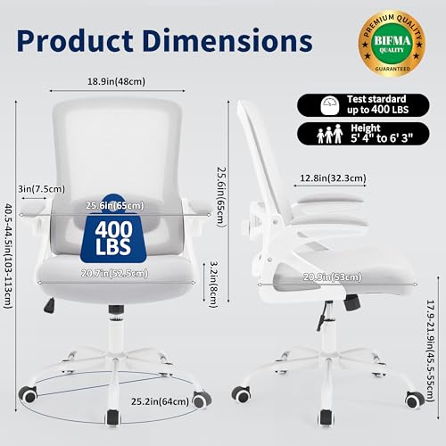 Ergonomic Office Chair Desk Chair with Adjustable Lumbar Support - color: Grey