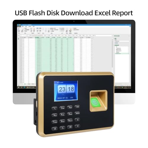 Biometric Time Clock For Small Businesses Employee Attendance Machine Support Fingerprint Password Recognition Data Management Device For Offices, Factories, Hotels, Schools and More(With USB) - size: With USB