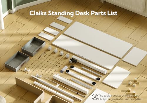 Claiks Standing Desk with Drawers & Wheels, 2 Height Shelf 63" White - color: White, size: 63×23.6