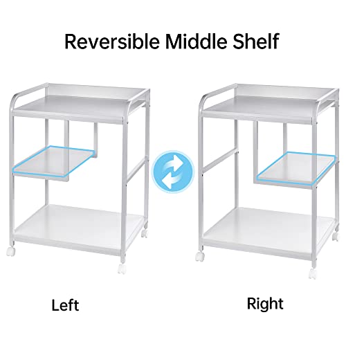 Fannova Large Printer & PC Tower Stand with Wheels for Home Office Storage - color: White