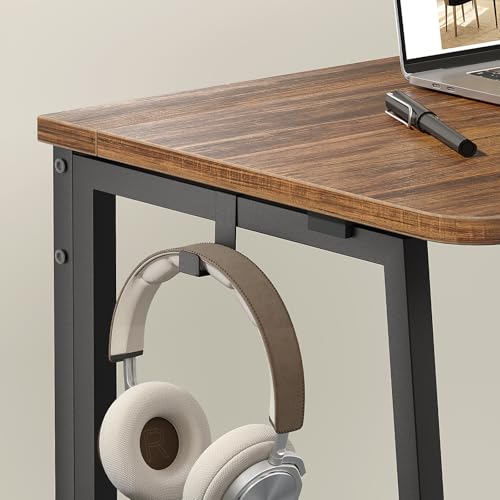 WOHOMO Folding Desk, 47.2" Foldable Computer Table for Small Spaces, Walnut - color: Brown, size: Extra Large Size:47.2 x 19.6
